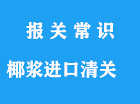 椰漿進口代理清關注意事項