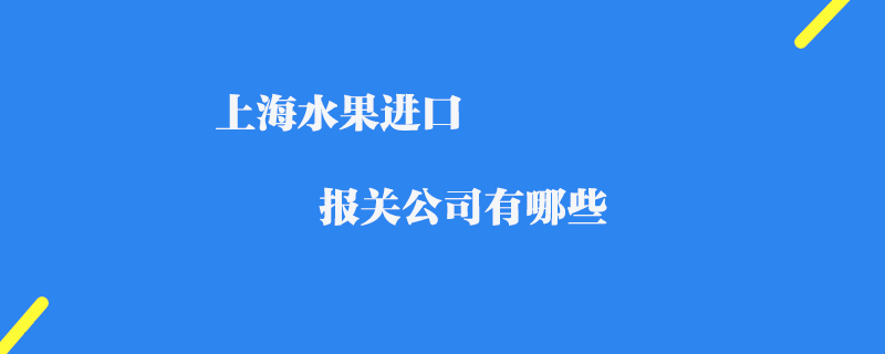 上海水果進口報關公司有哪些