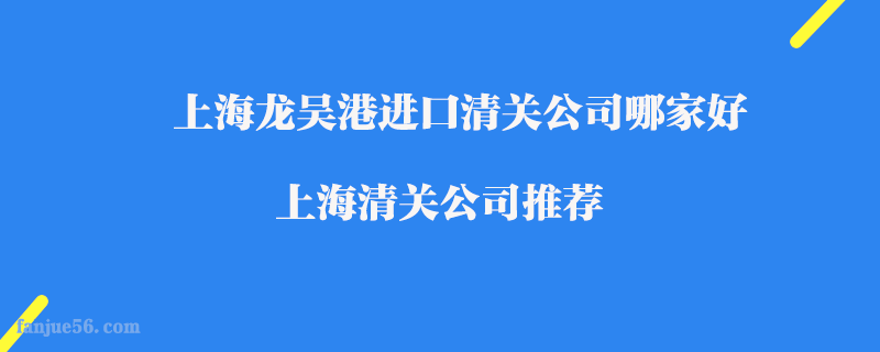 上海龍吳港進口清關公司哪家好_上海清關公司推薦