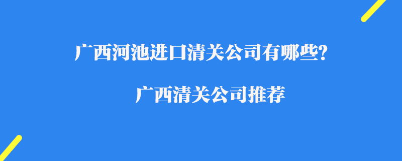 廣西河池進口清關(guān)公司有哪些？廣西清關(guān)公司推薦