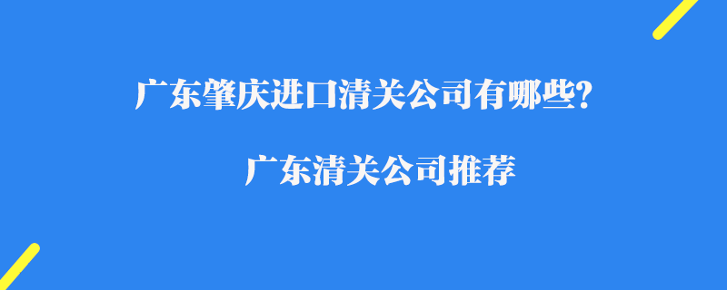 廣東肇慶進口清關公司有哪些？廣東清關公司推薦