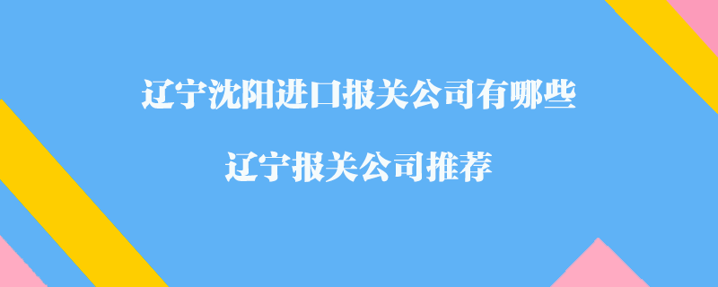 遼寧沈陽進口報關公司有哪些？遼寧報關公司推薦