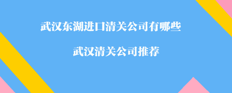 武漢東湖進口清關公司有哪些？武漢清關公司推薦