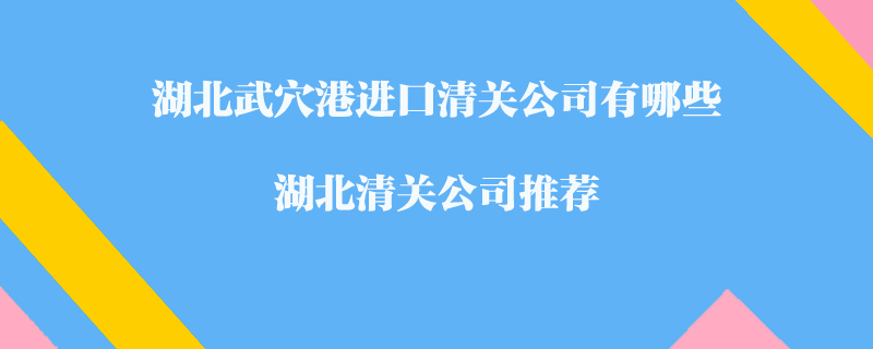 湖北武穴港進口清關公司有哪些？湖北清關公司推薦