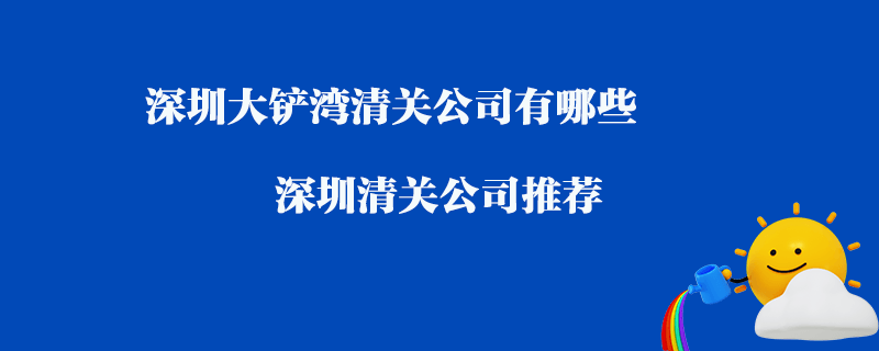 深圳大鏟灣清關公司有哪些？深圳清關公司推薦