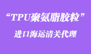 TPU聚氨脂膠粒進口海運清關代理