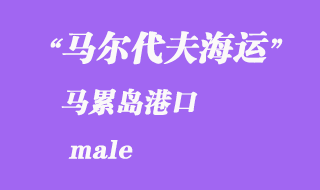 馬爾代夫海運港口：馬累島（male）港口