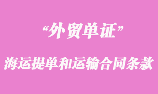 海運提單和運輸合同條款的差異