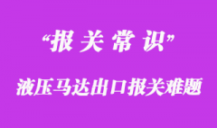 節前解決液壓馬達出口報關難題