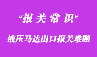 節(jié)前解決液壓馬達出口報關(guān)難題