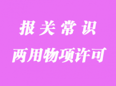 兩用物項進出口許可申請流程及所需報關手續