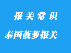 進口泰國菠蘿報關公司國內收貨人要這些資質